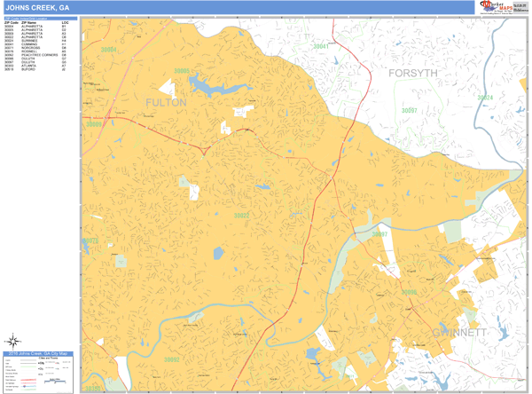 Johns Creek City Digital Map Basic Style